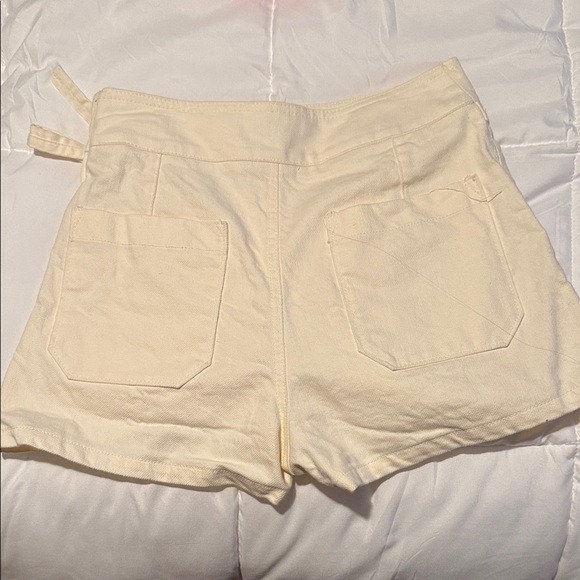 Women's Cream Wrap Shorts - Picture 2 of 3